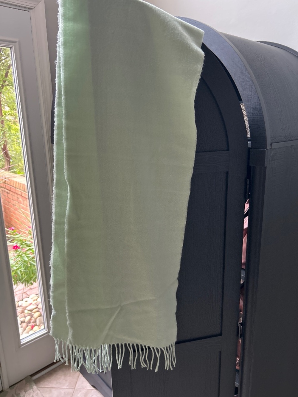 Mint green cashmere scarf